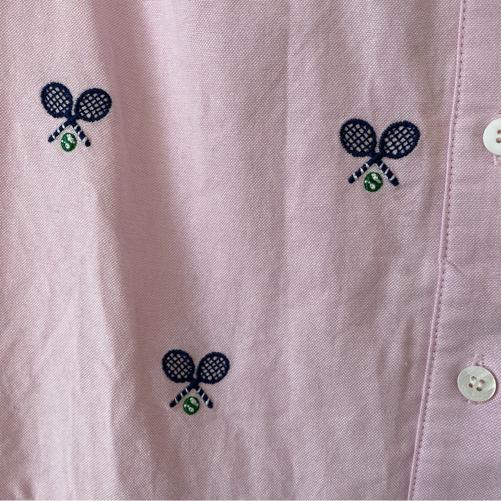 Kiel James Patrick Tennis Embroidered Fit & Flare Dress Size Medium Preppy Sport - Picture 4 of 9